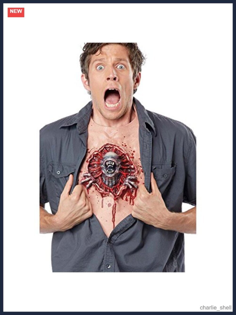 Halloween Costume Parasite Chest Piece Vinyl Scary Prop Adult